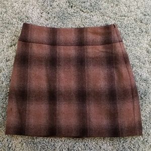 Wool plaid skirt